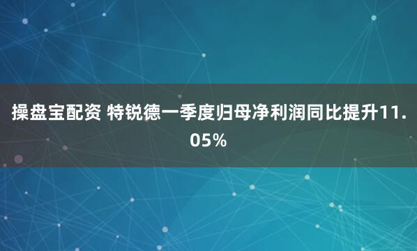 操盘宝配资 特锐德一季度归母净利润同比提升11.05%